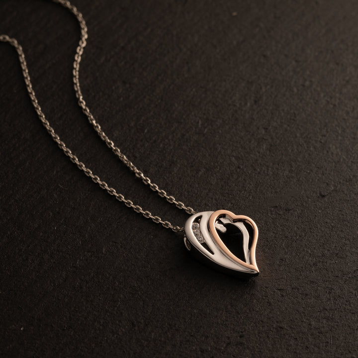 Two-Tone Sterling Silver Hearts Soiree Pendant