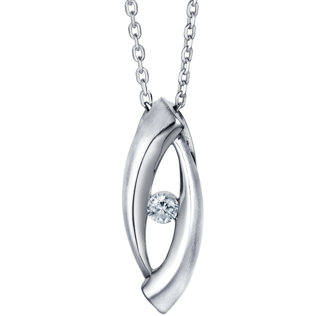 Sterling Silver Open Marquise Pendant