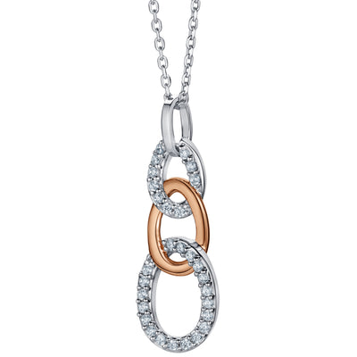 Two-Tone Sterling Silver 3-Links Pendant