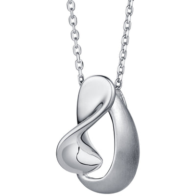 Sterling Silver Curled Open Dewdrop Pendant
