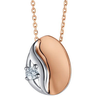 Two-Tone Sterling Silver Blushed Charm Pendant