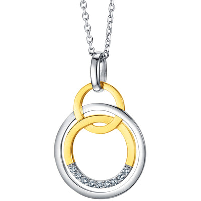 Two-Tone Sterling Silver Eternity Link Pendant