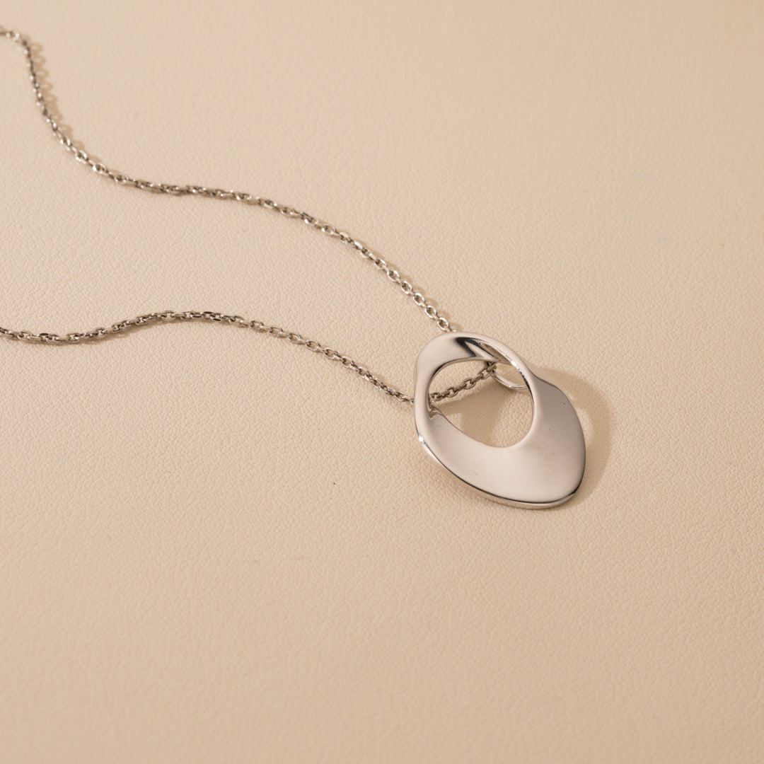 Sterling Silver Sculpted Floating Pendant