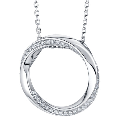 Sterling Silver Swirled Circle Pendant