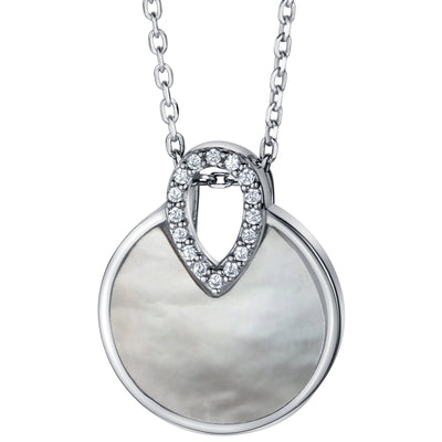 Sterling Silver Mother of Pearl Floating Pendant