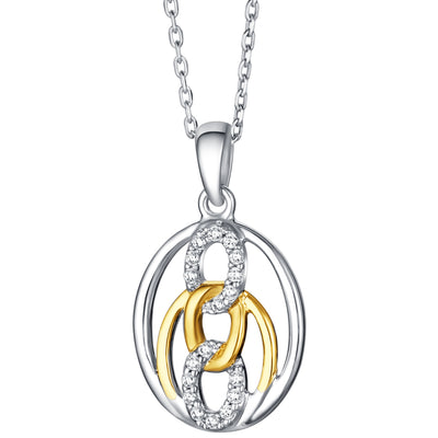 Two-Tone Sterling Silver Infinity Links Pendant
