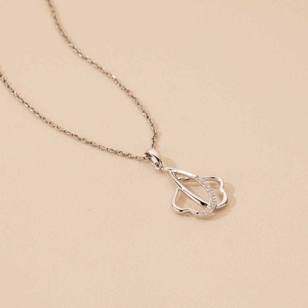 Sterling Silver Double Heart Linked Pendant