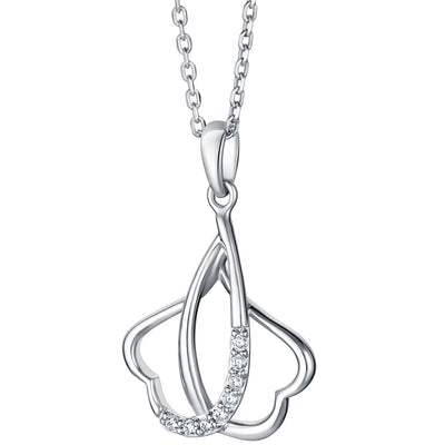 Sterling Silver Double Heart Linked Pendant