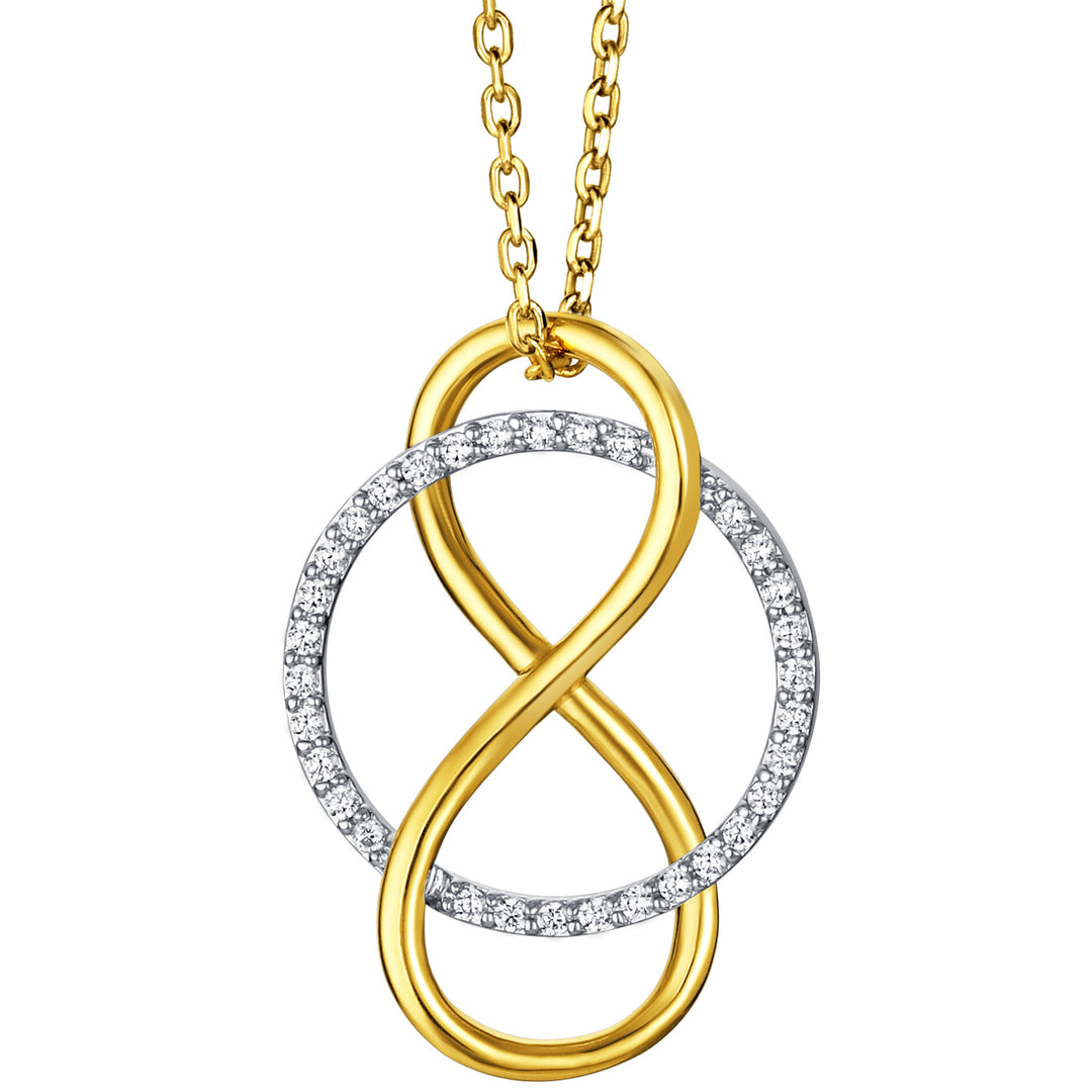 Two-Tone Sterling Silver Infinity Pendant