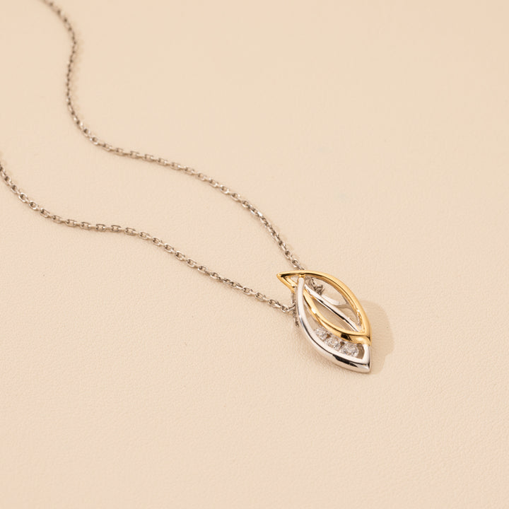 Two-Tone Sterling Silver Open Dewdrops Pendant