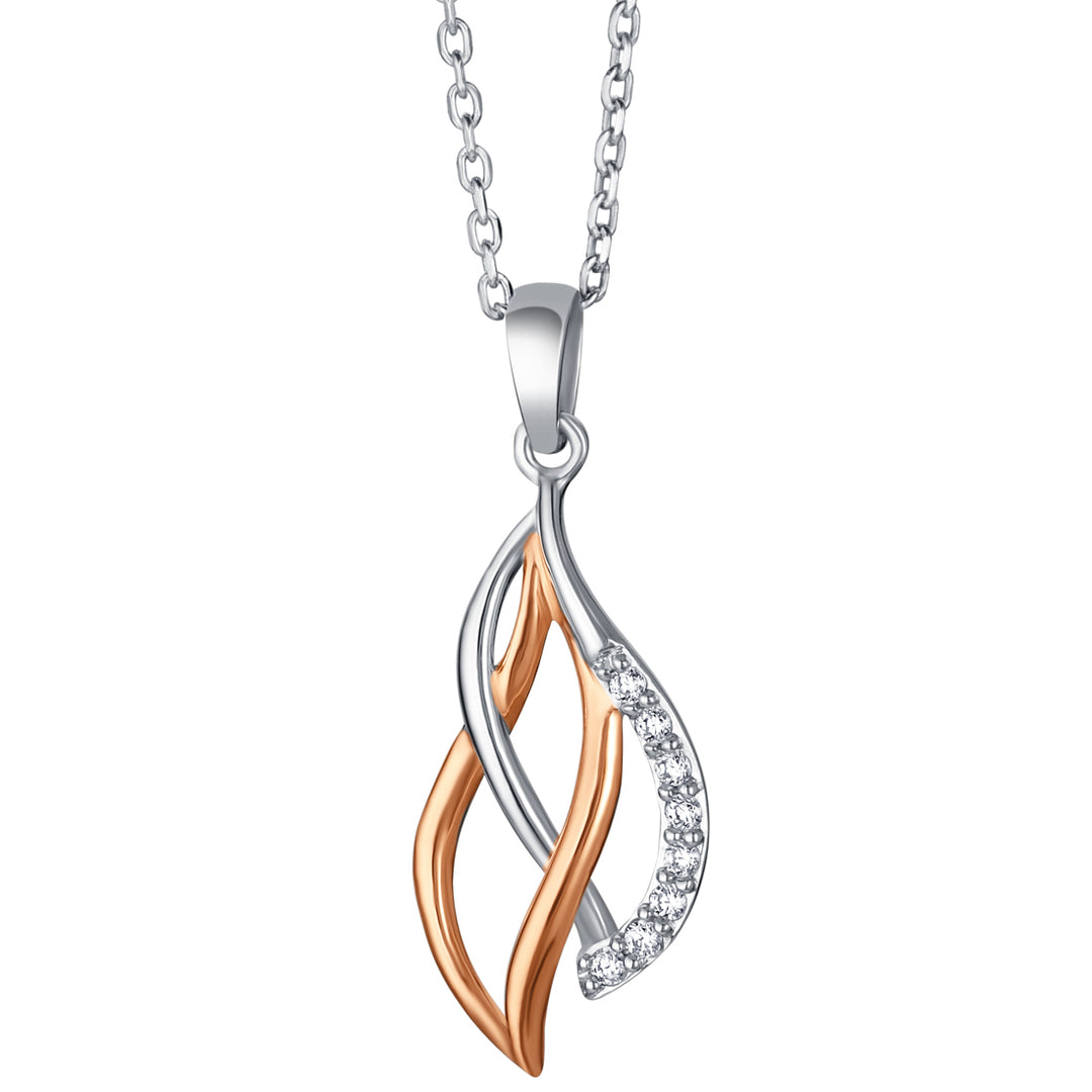 Two-Tone Sterling Silver Paisley Pendant