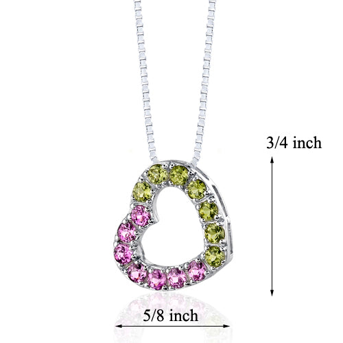 1 cts Round Cut Pink Sapphire Sterling Silver Pendant