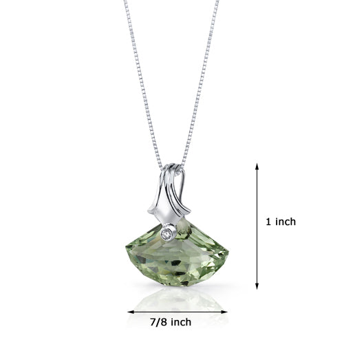 13 Carats Green Amethyst Sterling Silver Pendant