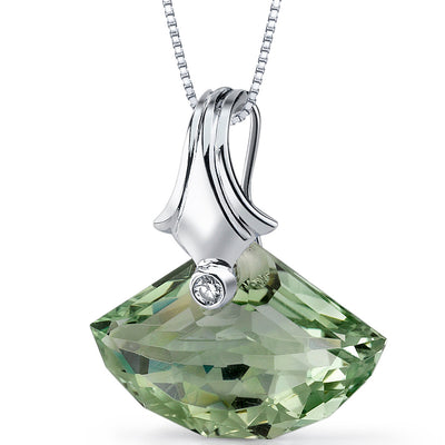 13 Carats Green Amethyst Sterling Silver Pendant
