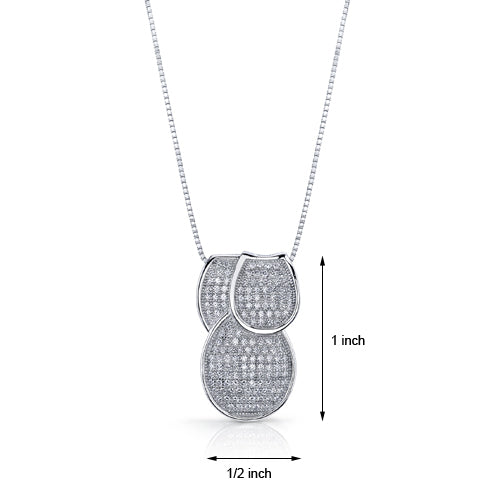 Cubic Zirconia Pendant Sterling Silver