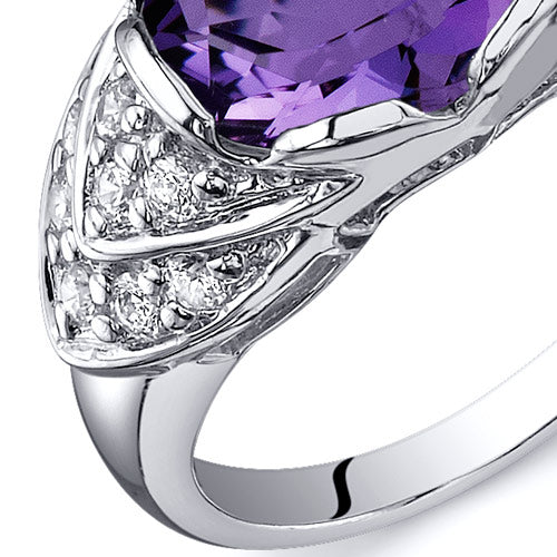 Amethyst Oval Cut Sterling Silver Ring Size 5