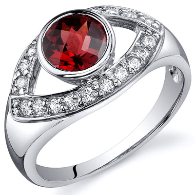 Garnet Ring Sterling Silver Enlightened Third Eye Design 1 Carat Size 7