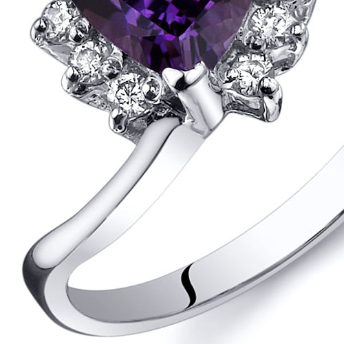 Amethyst Trillion Sterling Silver Ring Size 5