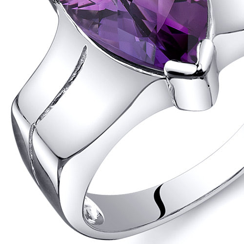 Amethyst Pear Shape Sterling Silver Ring Size 8
