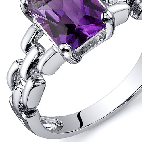 Amethyst Sterling Silver Ring 1.25 Carats Size 9