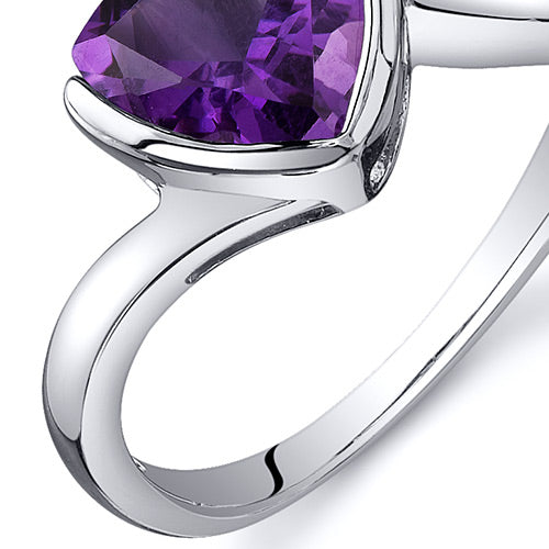 Amethyst Trillion Sterling Silver Ring Size 6