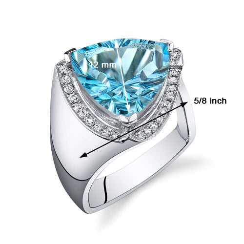 Swiss Blue Topaz Special Cut Sterling Silver Ring Size 9