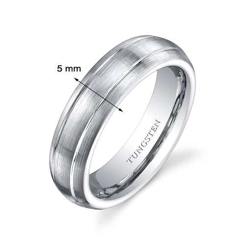 Brushed Finish 5mm Womens Tungsten Band Size 7