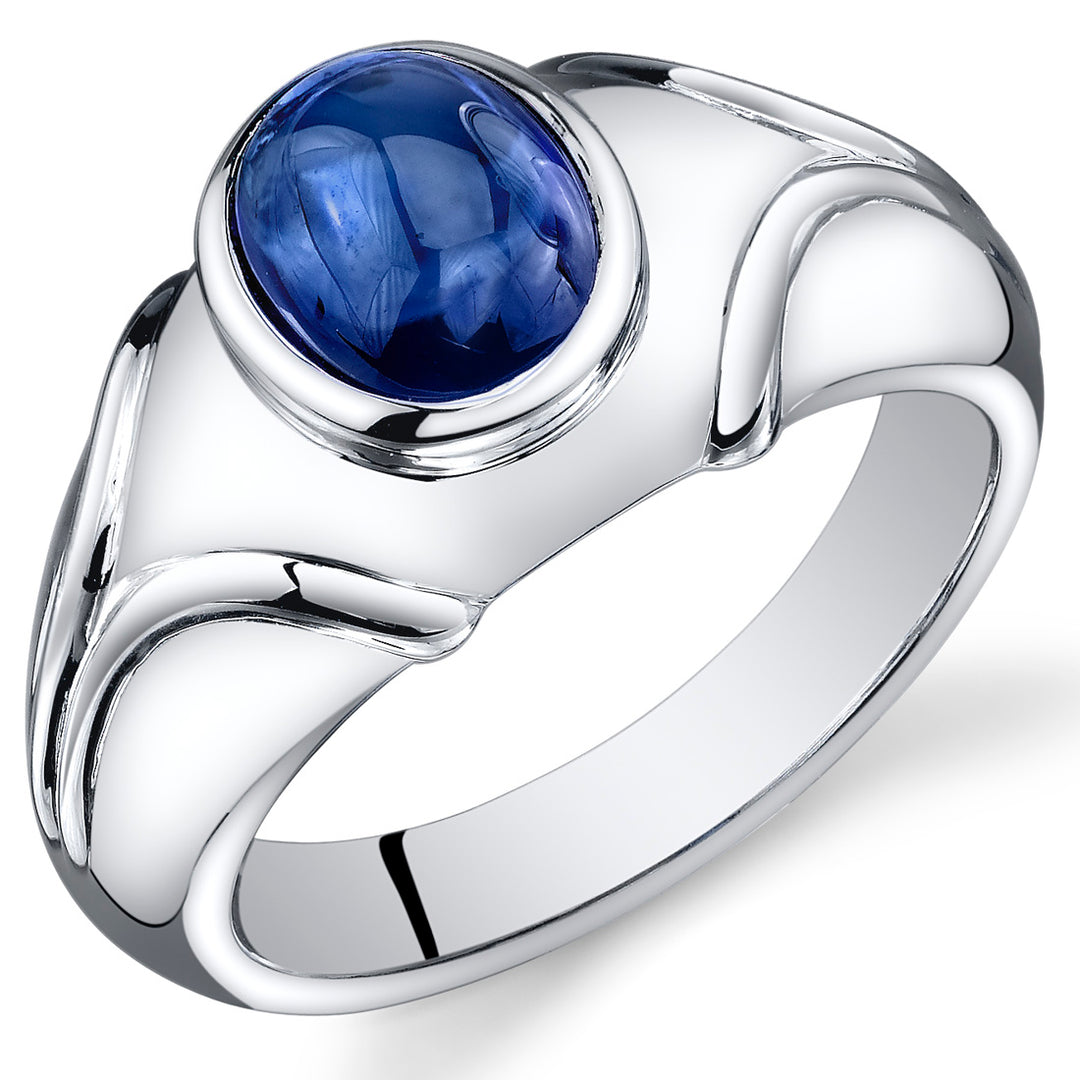 Mens 3.5 cts Sapphire Sterling Silver Ring Size 11