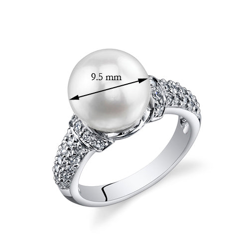 Freshwater Pearl Sterling Silver Ring Size 8