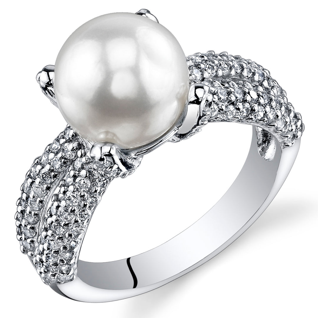 Freshwater Pearl Sterling Silver Ring Size 7