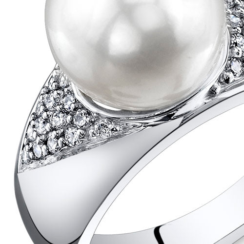 Freshwater Pearl Sterling Silver Ring Size 9