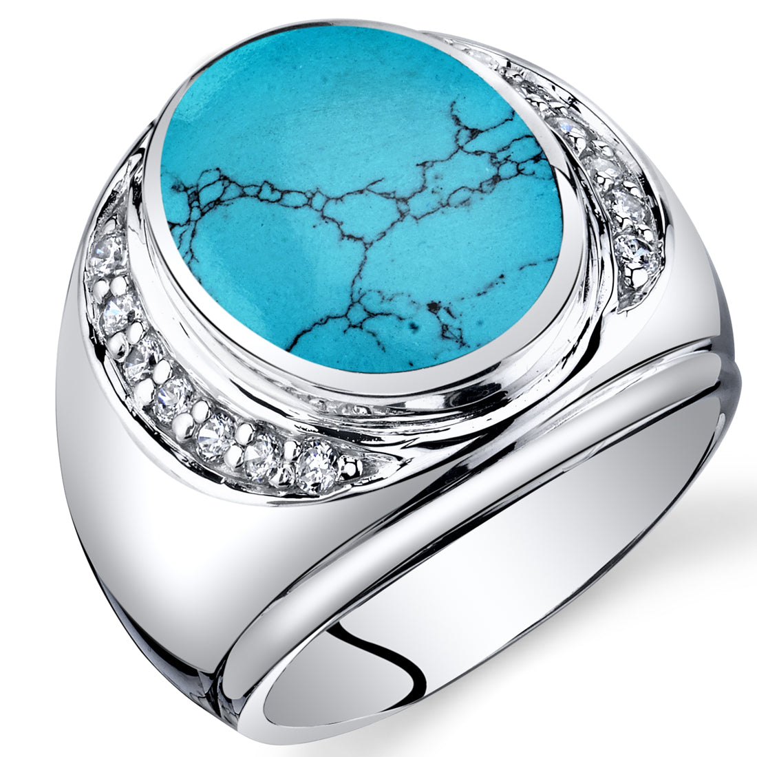 Sterling Silver Turquoise Ring high quality size 13