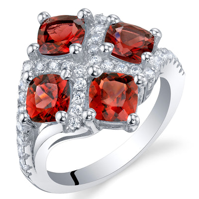 Garnet Sterling Silver Ring 2.75 Carats Size 9