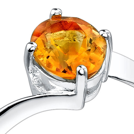 Citrine Oval Shape Sterling Silver Solitaire Ring Size 7