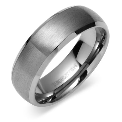 Beveled Edge  8mm Mens Tungsten Band Size 11.5