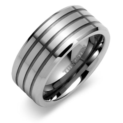 Beveled Edge 9mm Mens Tungsten Band Size 11