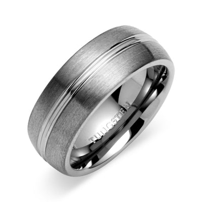 Rounded Edge  8mm Mens Tungsten Band Size 8