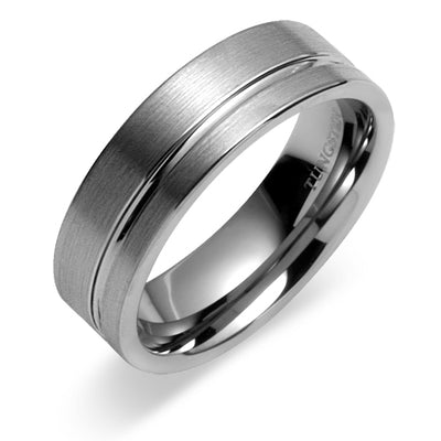 Single groove  8mm Mens Tungsten Band Size 13
