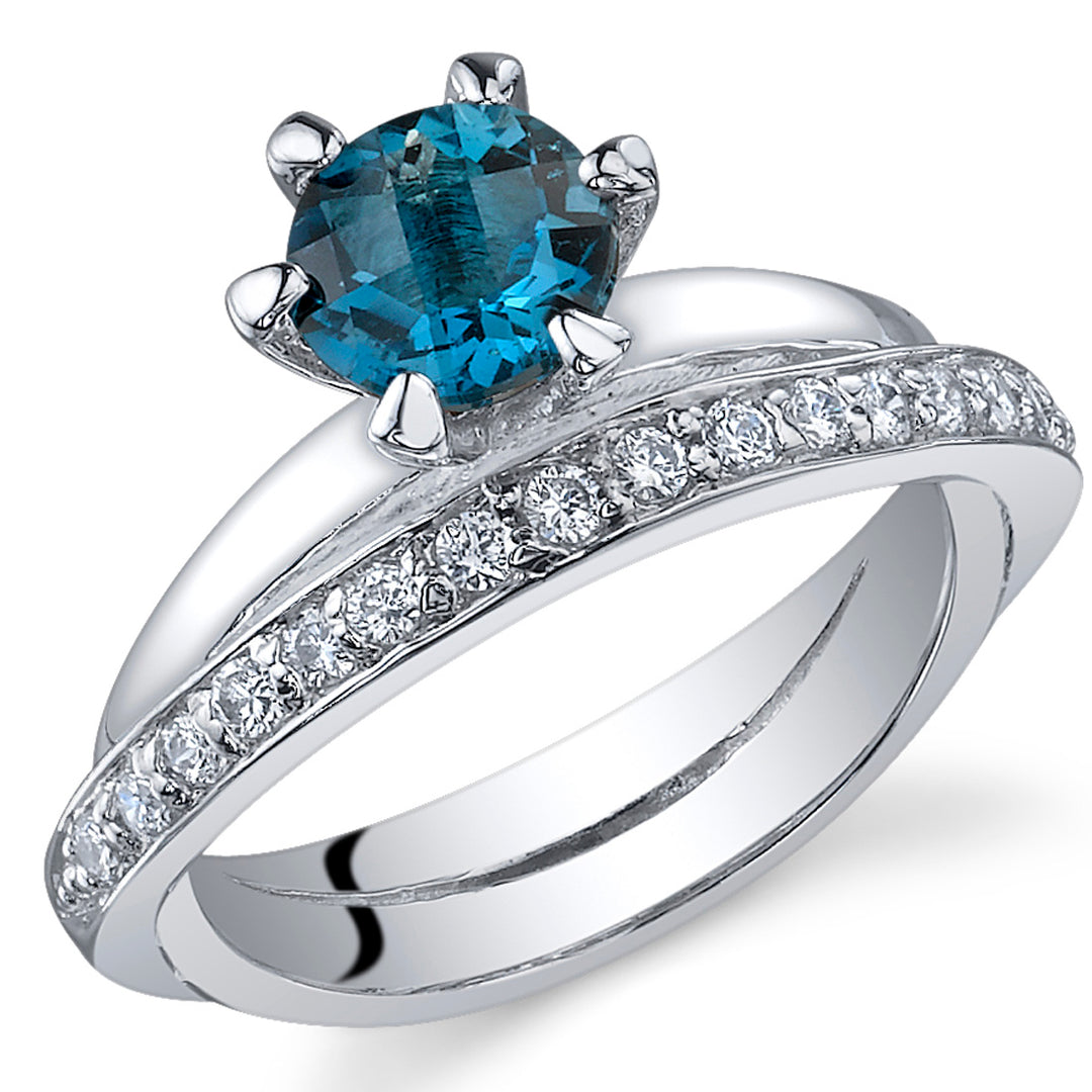 London Blue Topaz Sterling Silver Ring Size 8