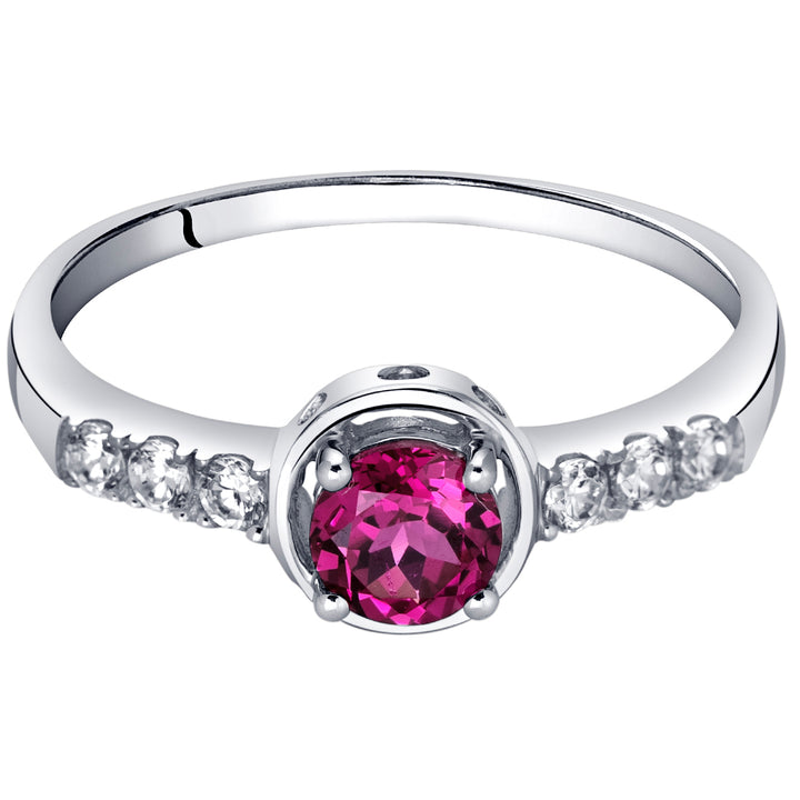 Ruby Ring in Sterling Silver, 0.75 Carat, Size 9