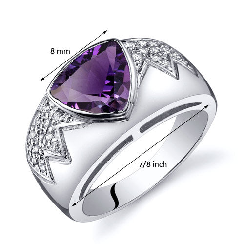 Amethyst Trillion Sterling Silver Ring Size 5
