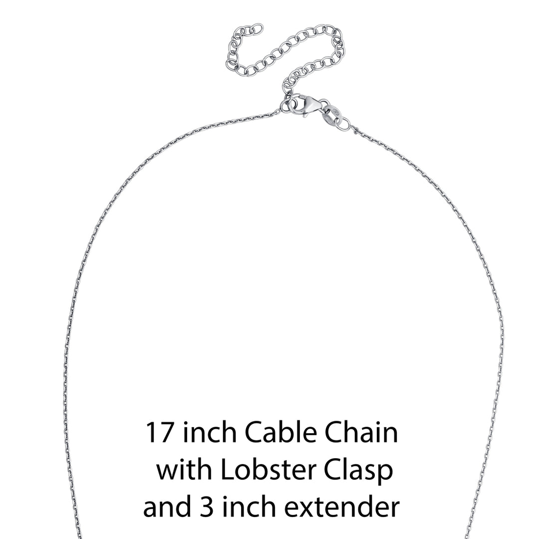 Sterling Silver Cable Chain 17 inch length + 3 inch Extender