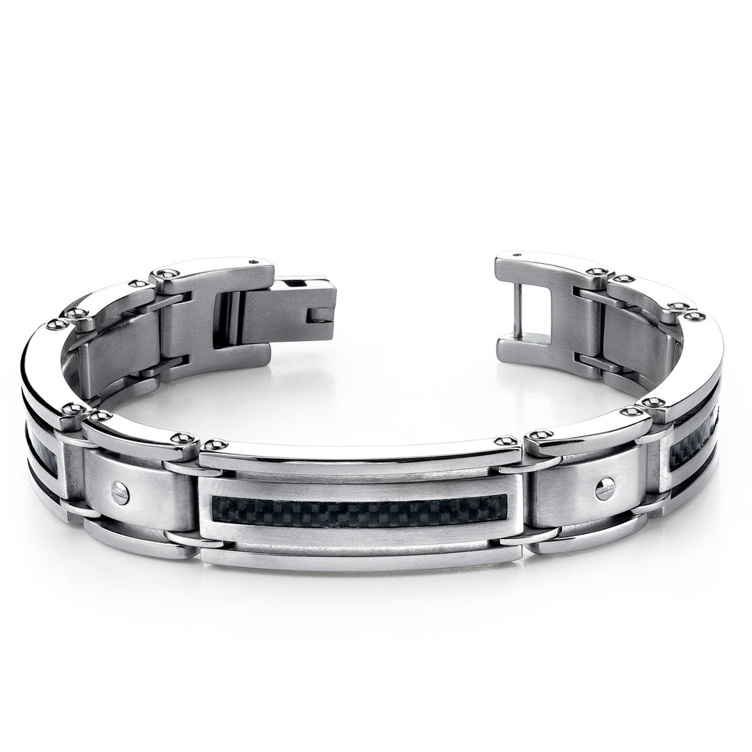 Stainless Steel With Rivet Highlights Bracelet